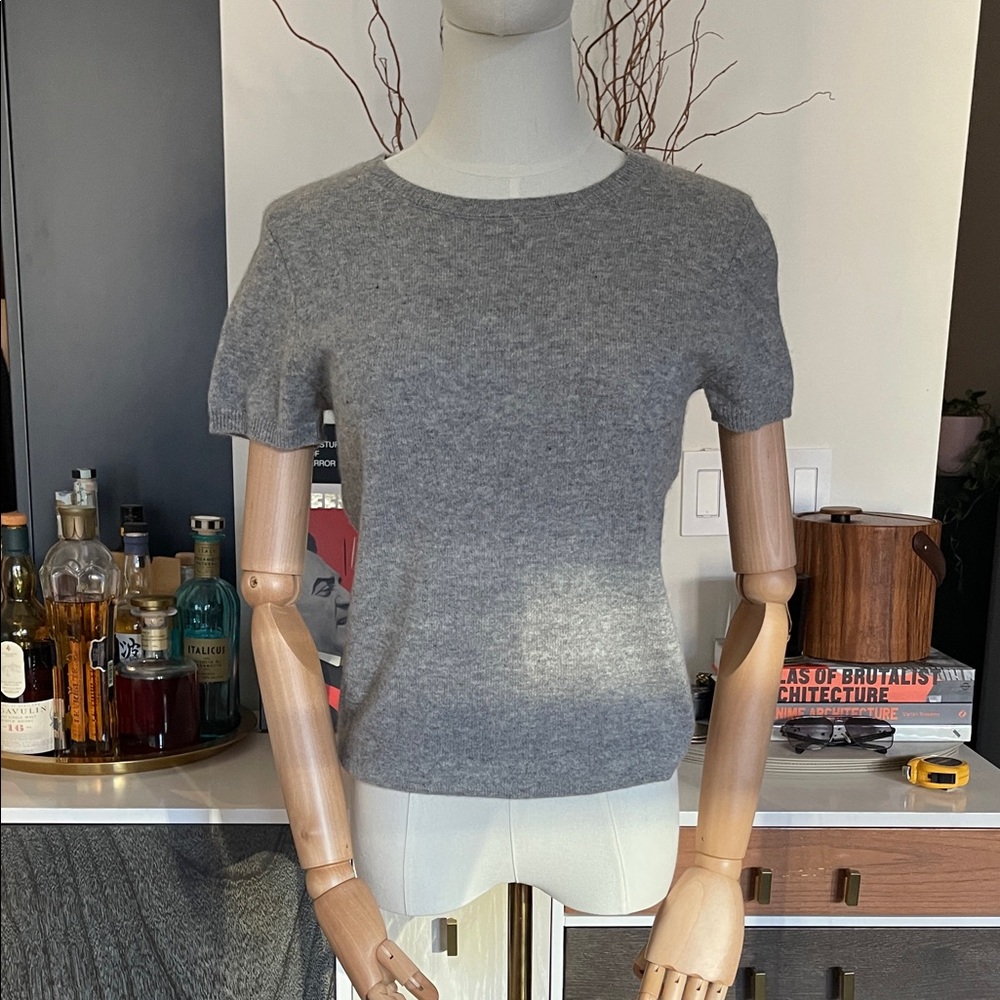 Classic Gray Short Sleeve Cashmere Women's Tee